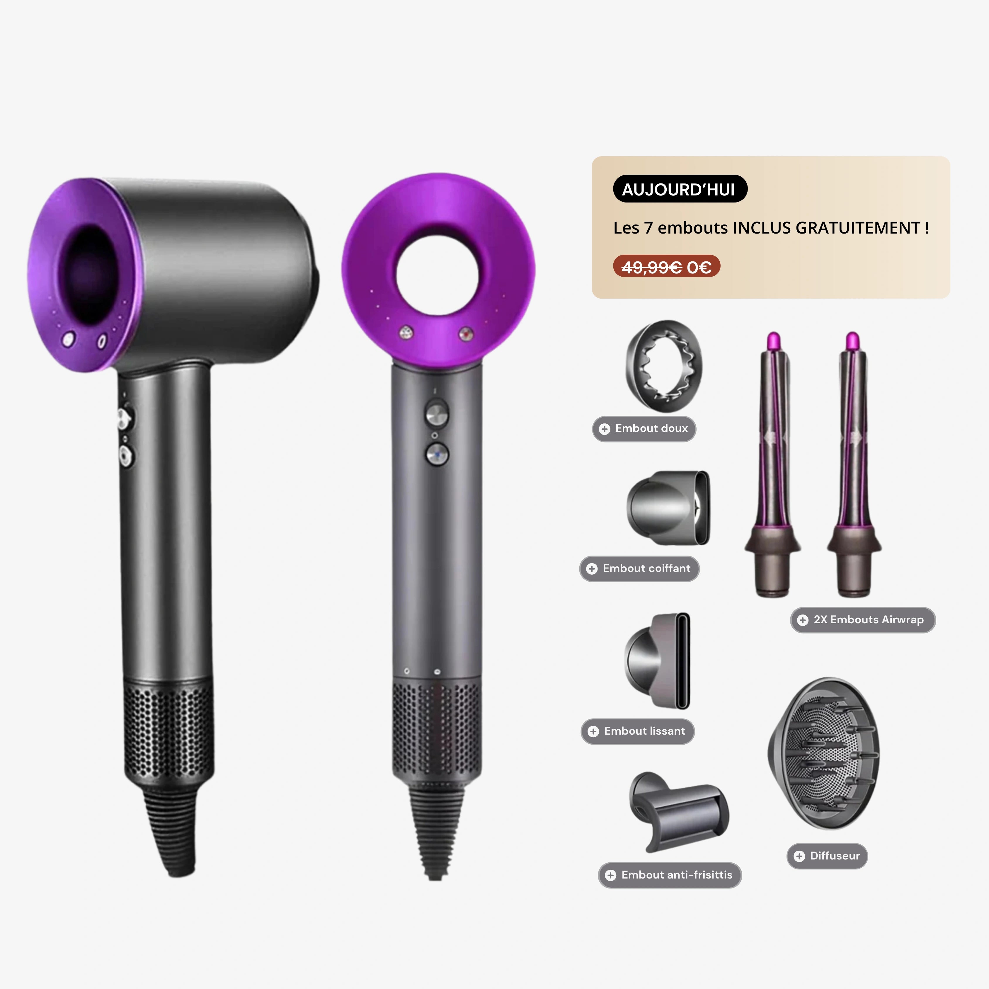 Rholy AirPro® · Sèche-cheveux Haute Performance 7 en 1