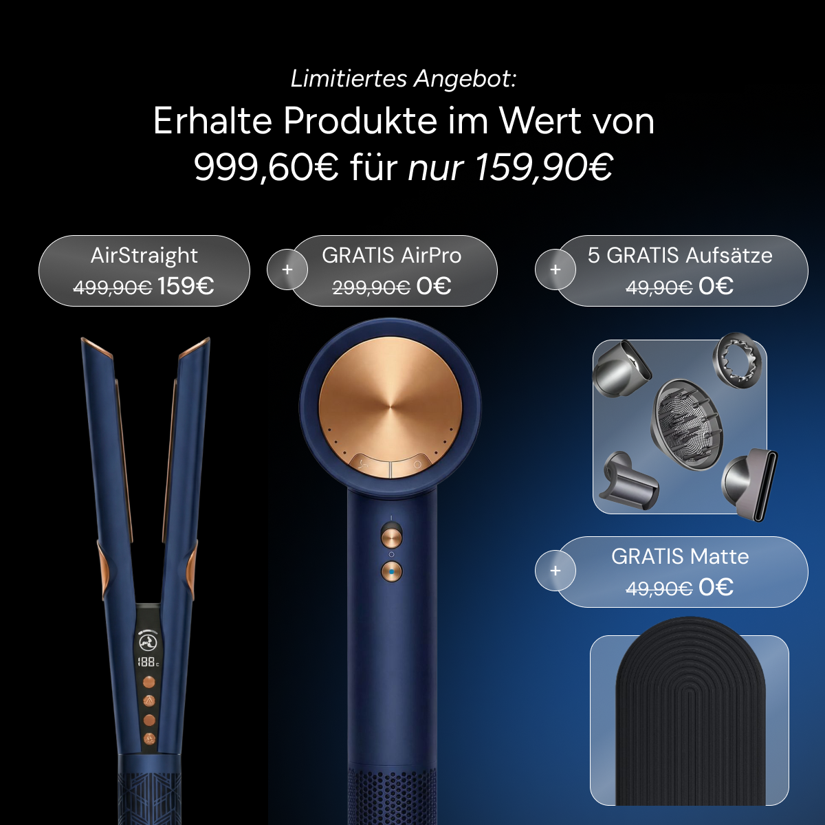 AirStraight 2in1 Glatt- und Föhnstyler