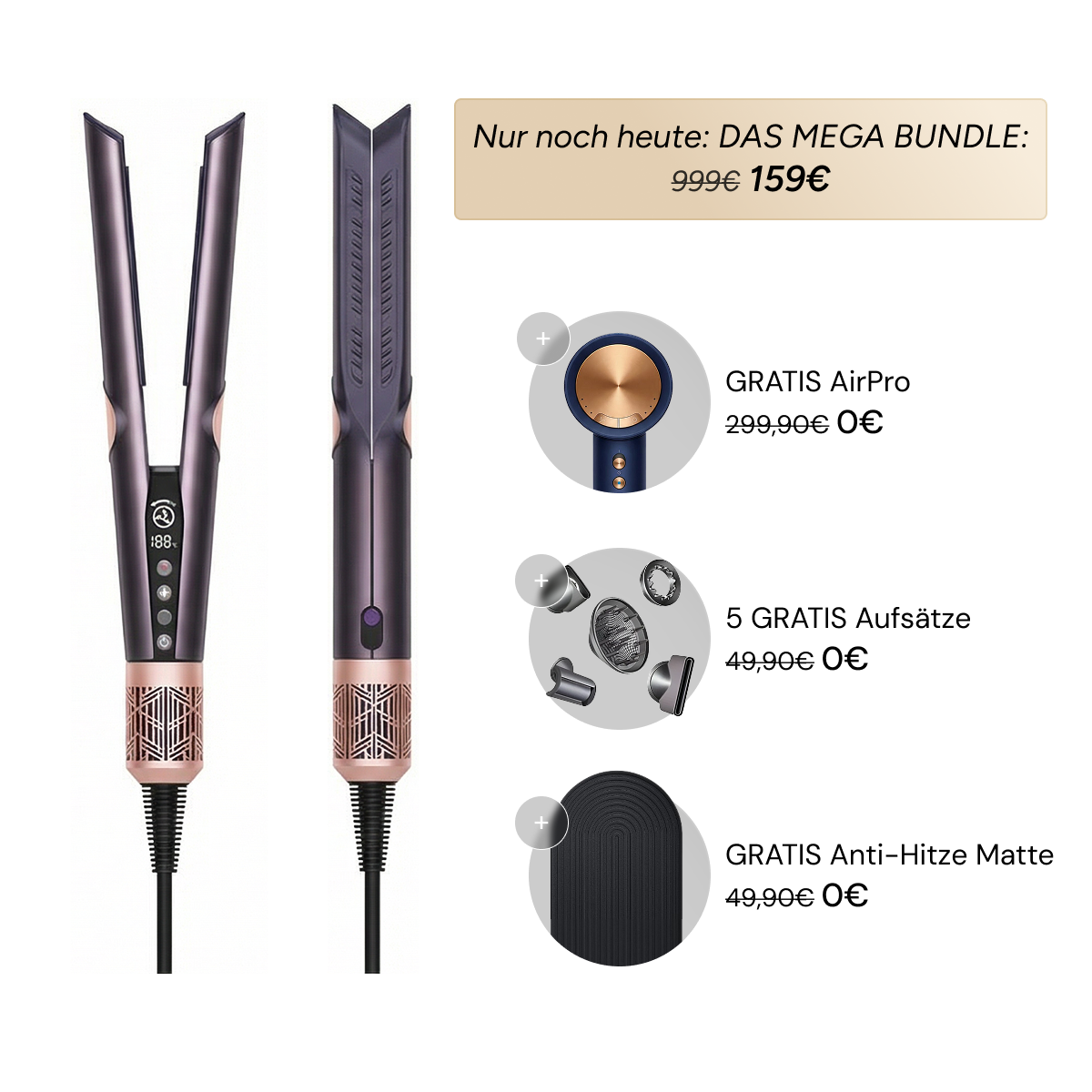 AirStraight 2in1 Glatt- und Föhnstyler