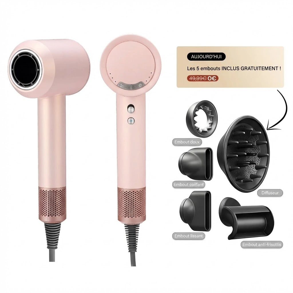 Sèche-cheveux haute performance Rholy AirPro™ 5 en 1