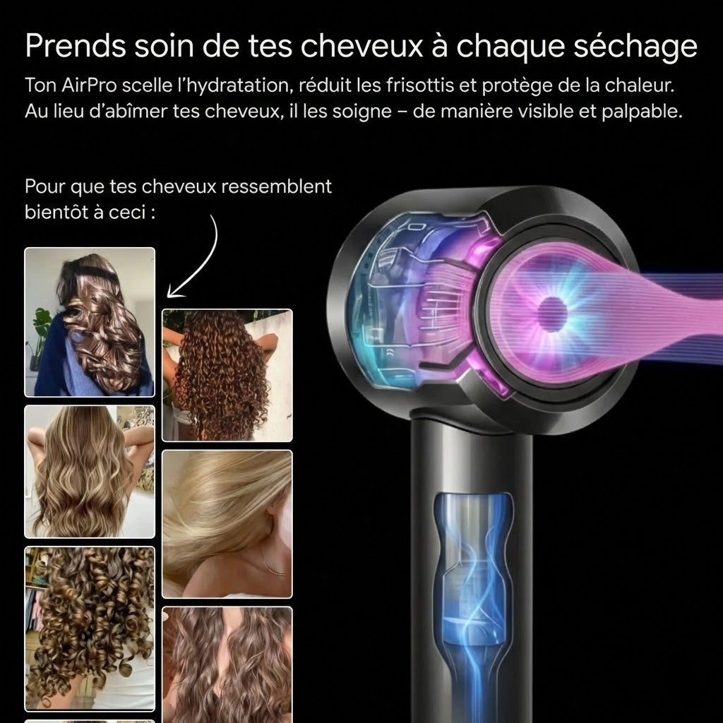 Sèche-cheveux haute performance Rholy AirPro™ 5 en 1