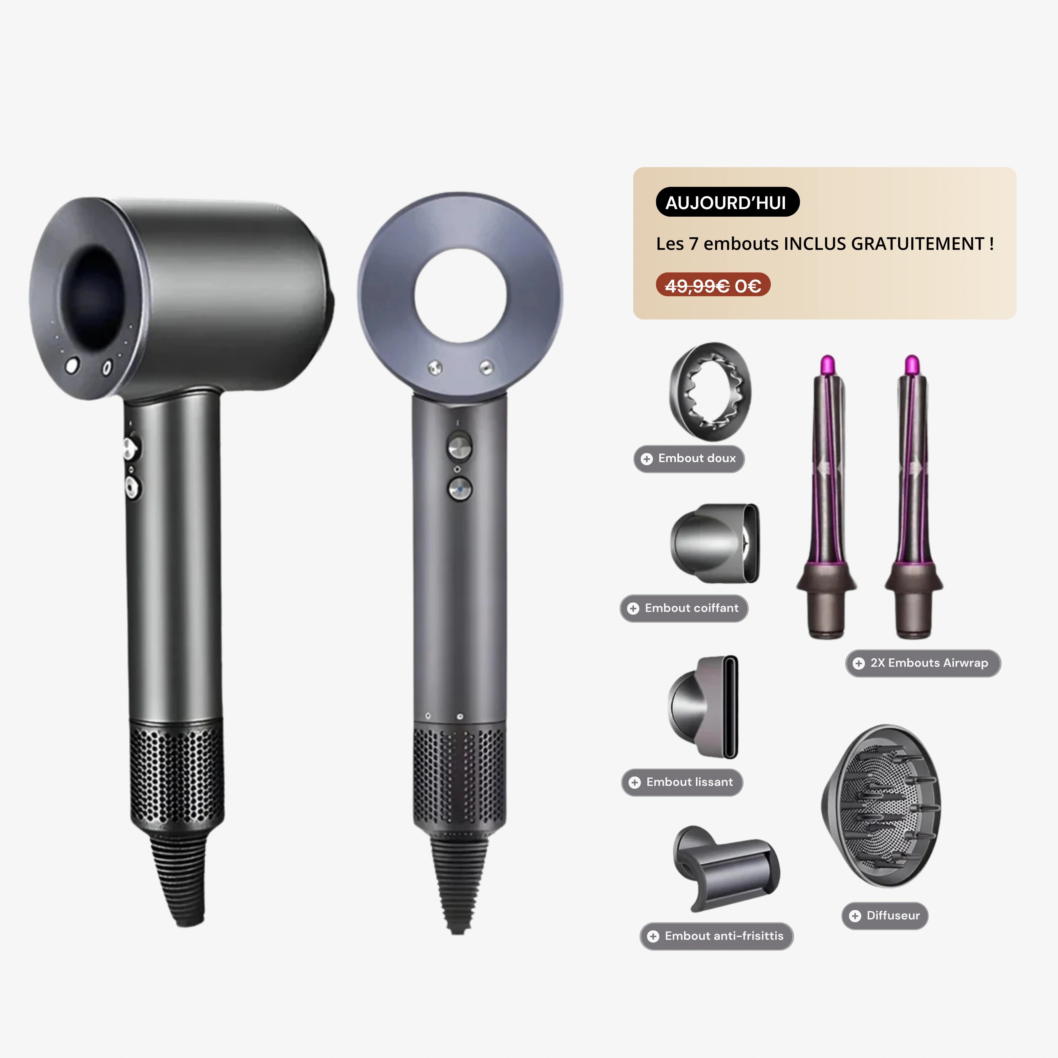 Rholy AirPro® · Sèche-cheveux Haute Performance 7 en 1