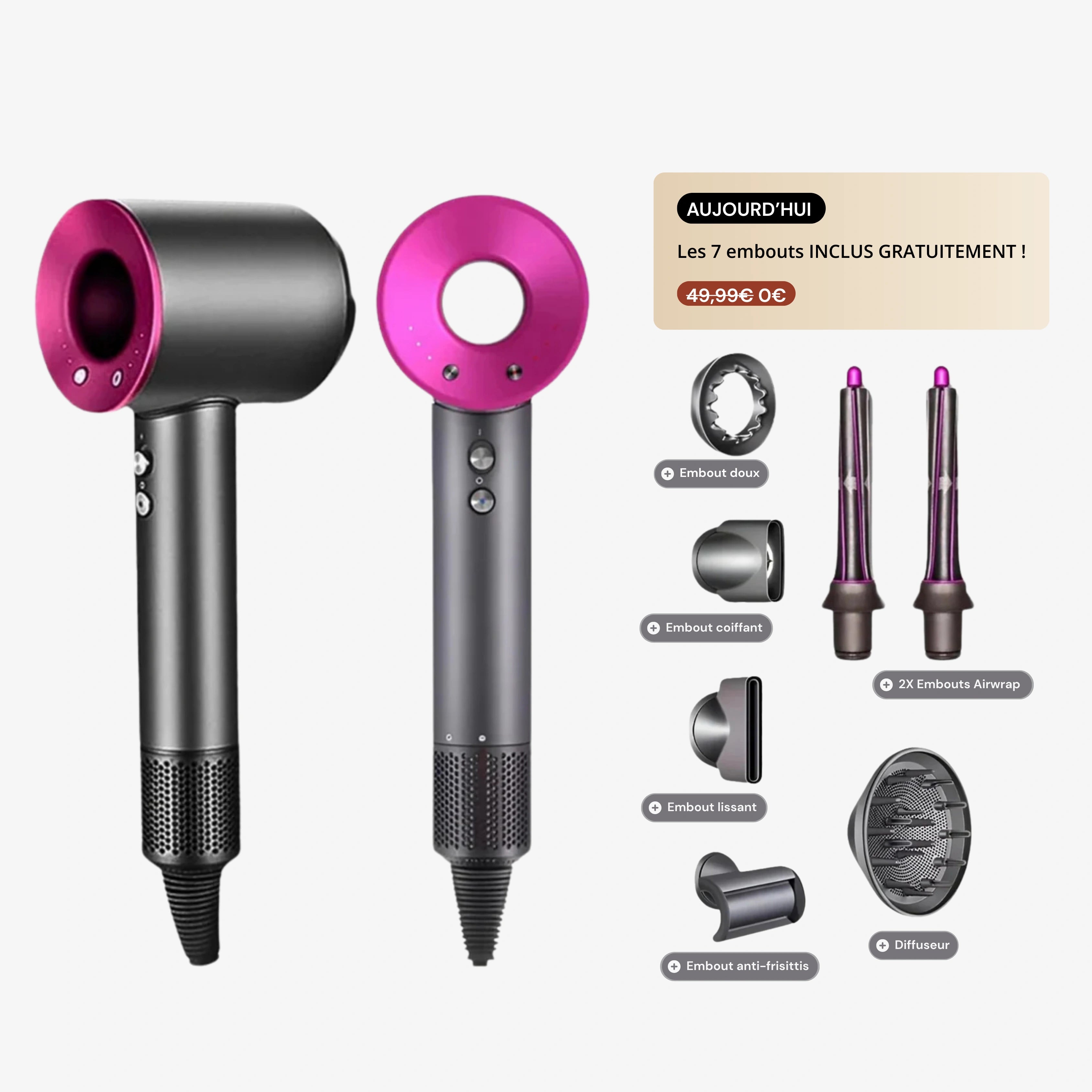 Rholy AirPro® · Sèche-cheveux Haute Performance 7 en 1