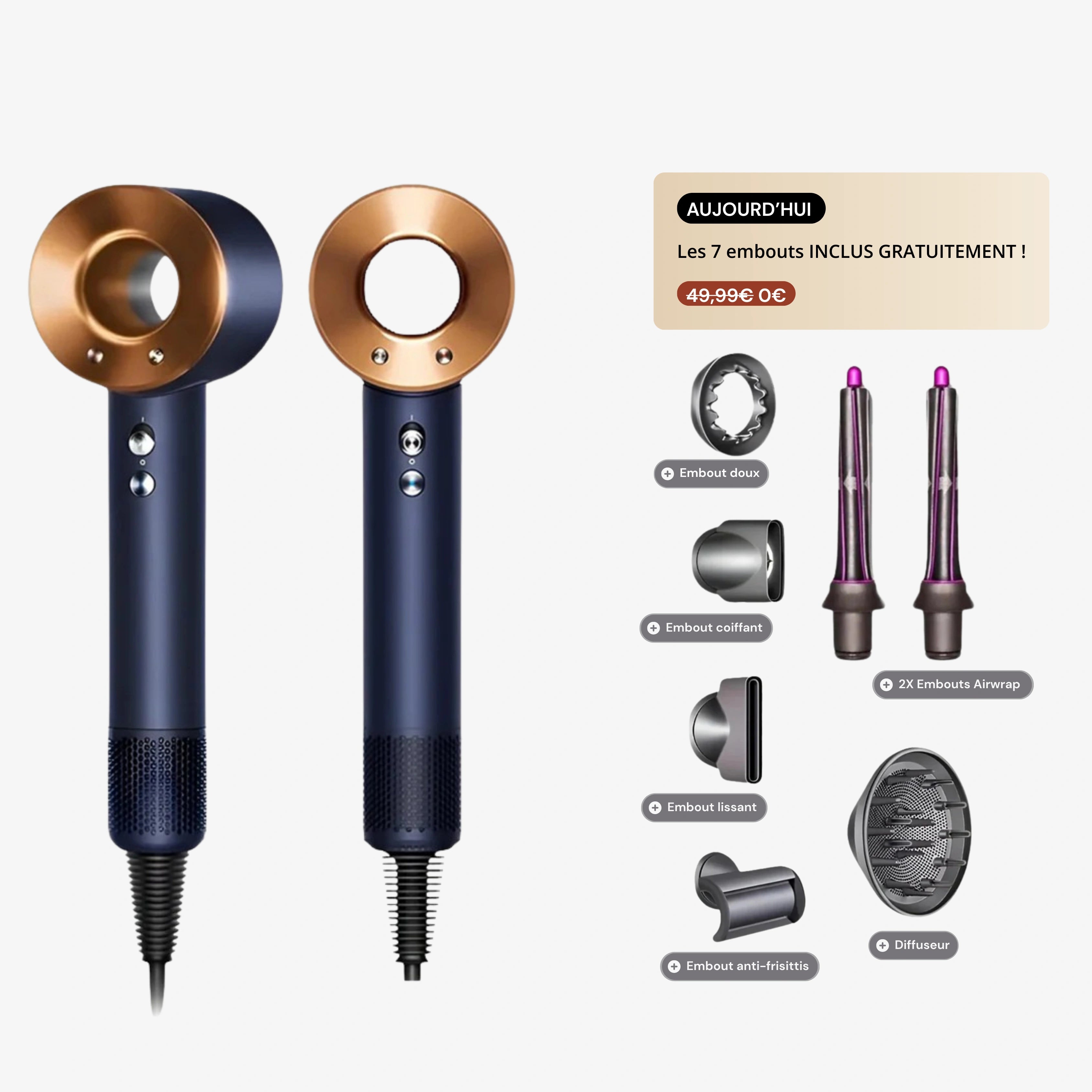Rholy AirPro® · Sèche-cheveux Haute Performance 7 en 1