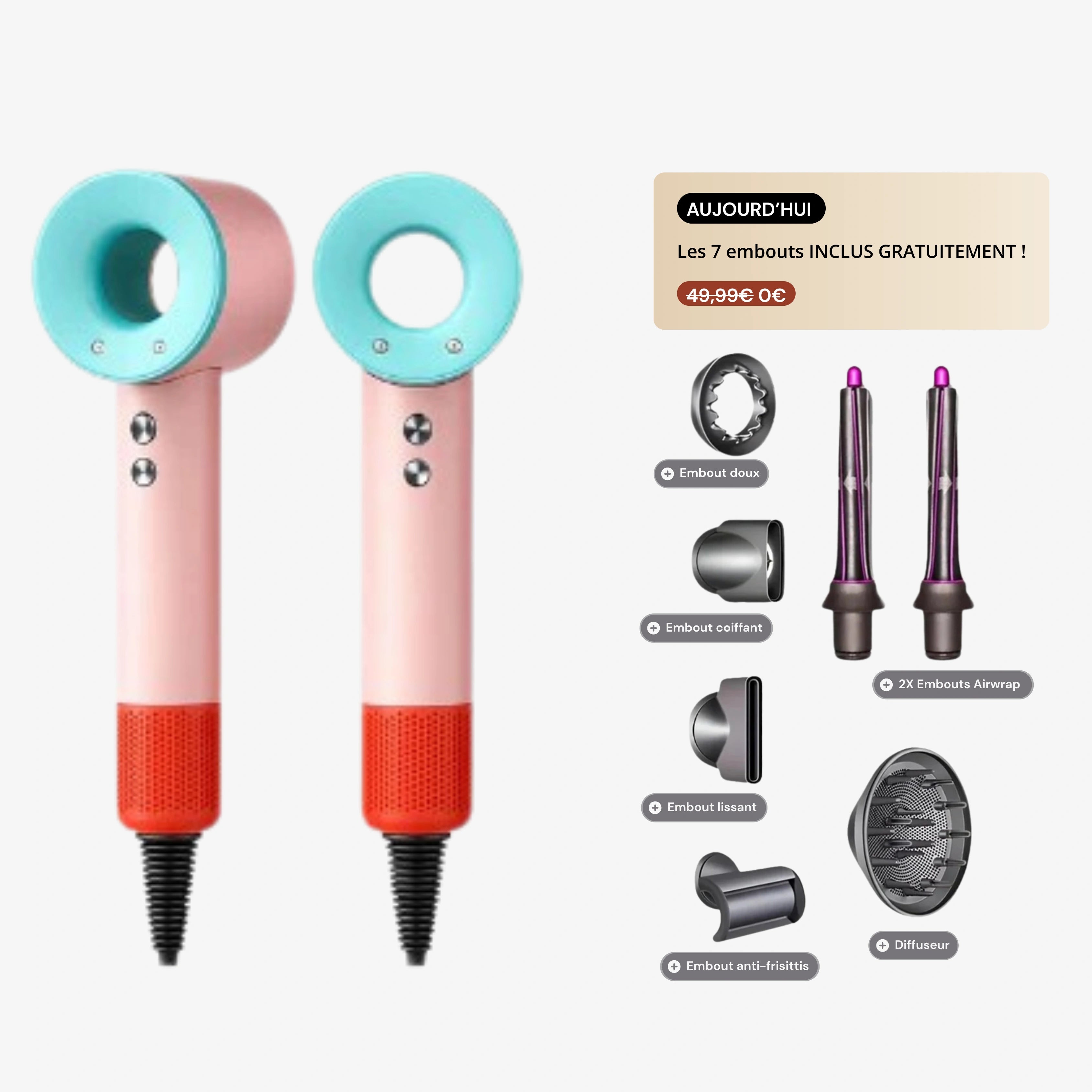 Rholy AirPro® · Sèche-cheveux Haute Performance 7 en 1