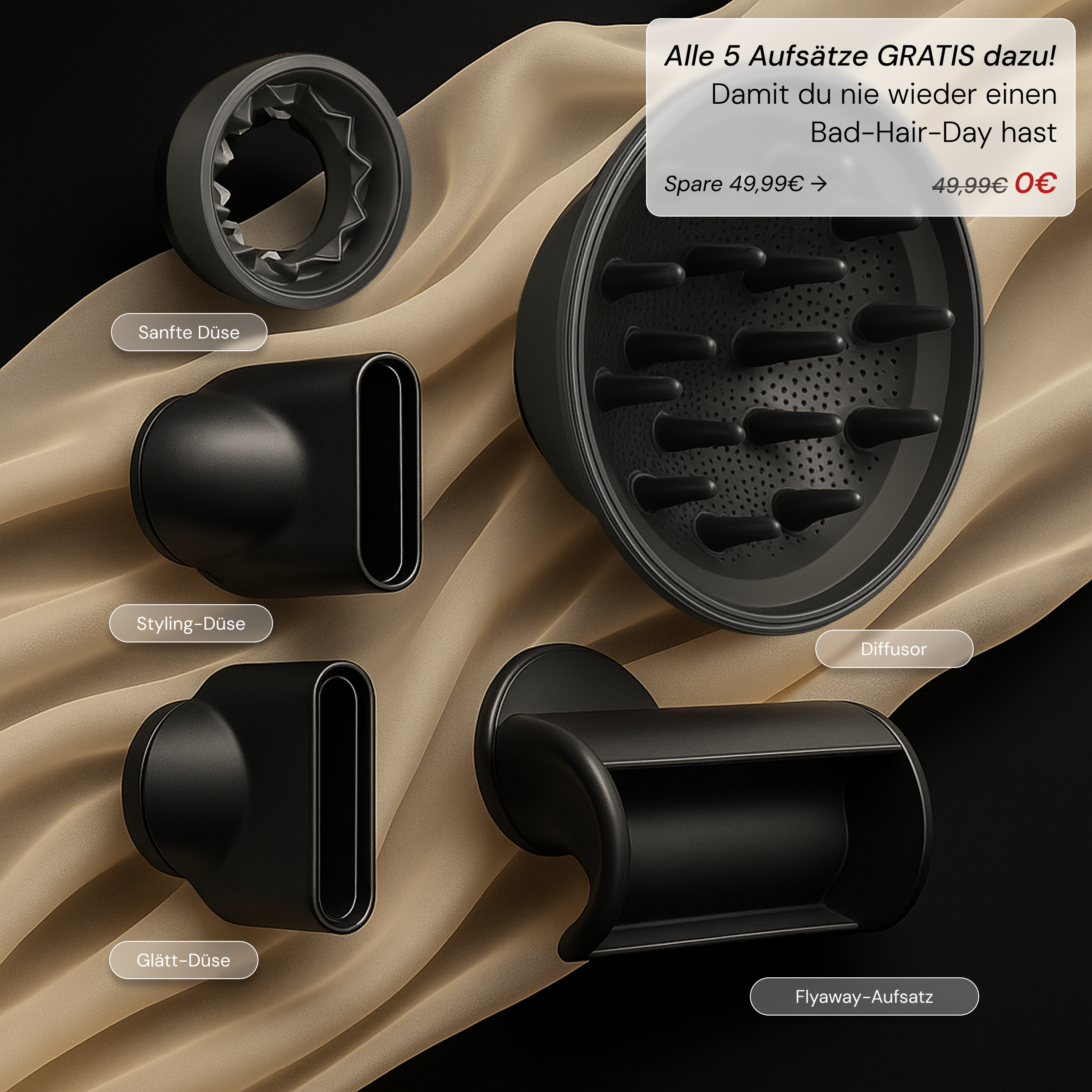 5 accessoires de coiffage - RHOLY AirPro™ original - gratuits